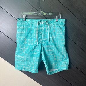 St. John's Bay Men's Tropical Turtle Board Shorts Swim Trunks Medium Aqua‎